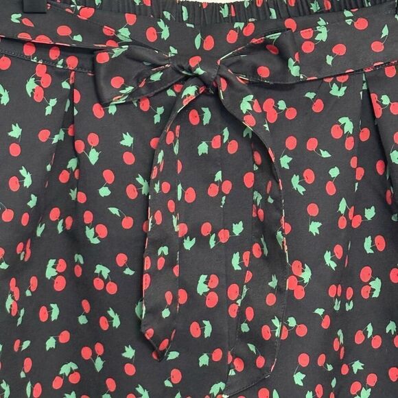 Allegra K Navy Blue Cherries Tie Shorts Sz M - Picture 5 of 9